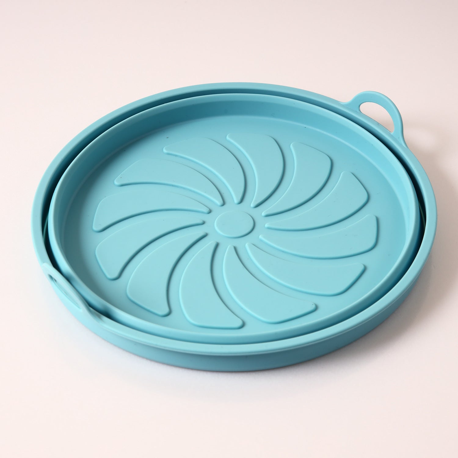 Silicone Airfryer Tray Foldable - Reusable Basket - Heat Resistant & Dishwasher Safe - Round - Blue V1189-HB003WSRG00053