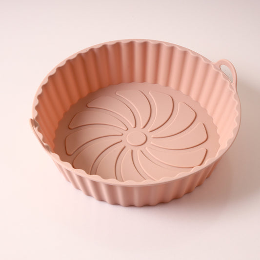 Silicone Airfryer Tray Round - Reusable Basket - Heat Resistant & Dishwasher Safe - Airfryer Accessories - V1189-HB003WSRG00054