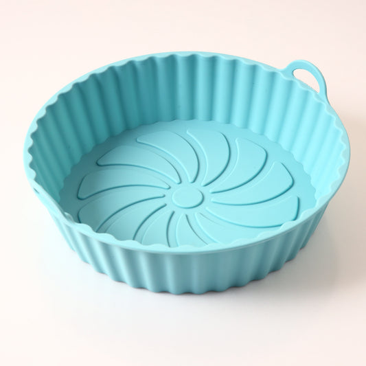 Silicone Airfryer Tray Round - Reusable Basket - Heat Resistant & Dishwasher Safe - Airfryer Accessories - V1189-HB003WSRG00056