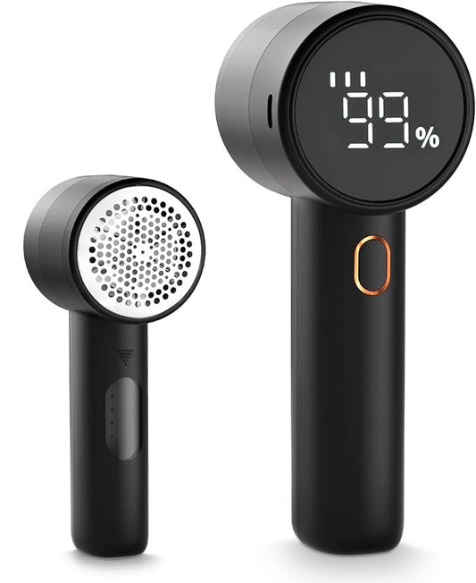 Electric lint remover - Rechargeable lint shaver - With LED display - 3 speeds - Sweater depiller - black V1189-HB003WSRH00007