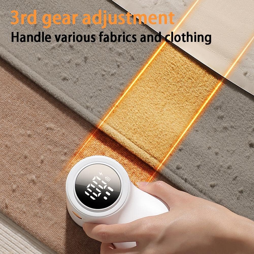 Electric Lint Remover - Rechargeable Lint Shaver - 3 Speeds & Digital Display - Includes 2 Original Blades - V1189-HB003WSRH00010