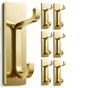 Towel Hooks Gold - Set of 6 - Self-Adhesive Wall Hooks - No Drilling - For Bathroom & Kitchen V1189-HB003WSRH00014
