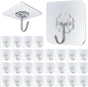 Self-Adhesive Hooks Transparent - Set of 30 - Wall Hooks No Drilling - For Bathroom & Kitchen V1189-HB003WSRH00017