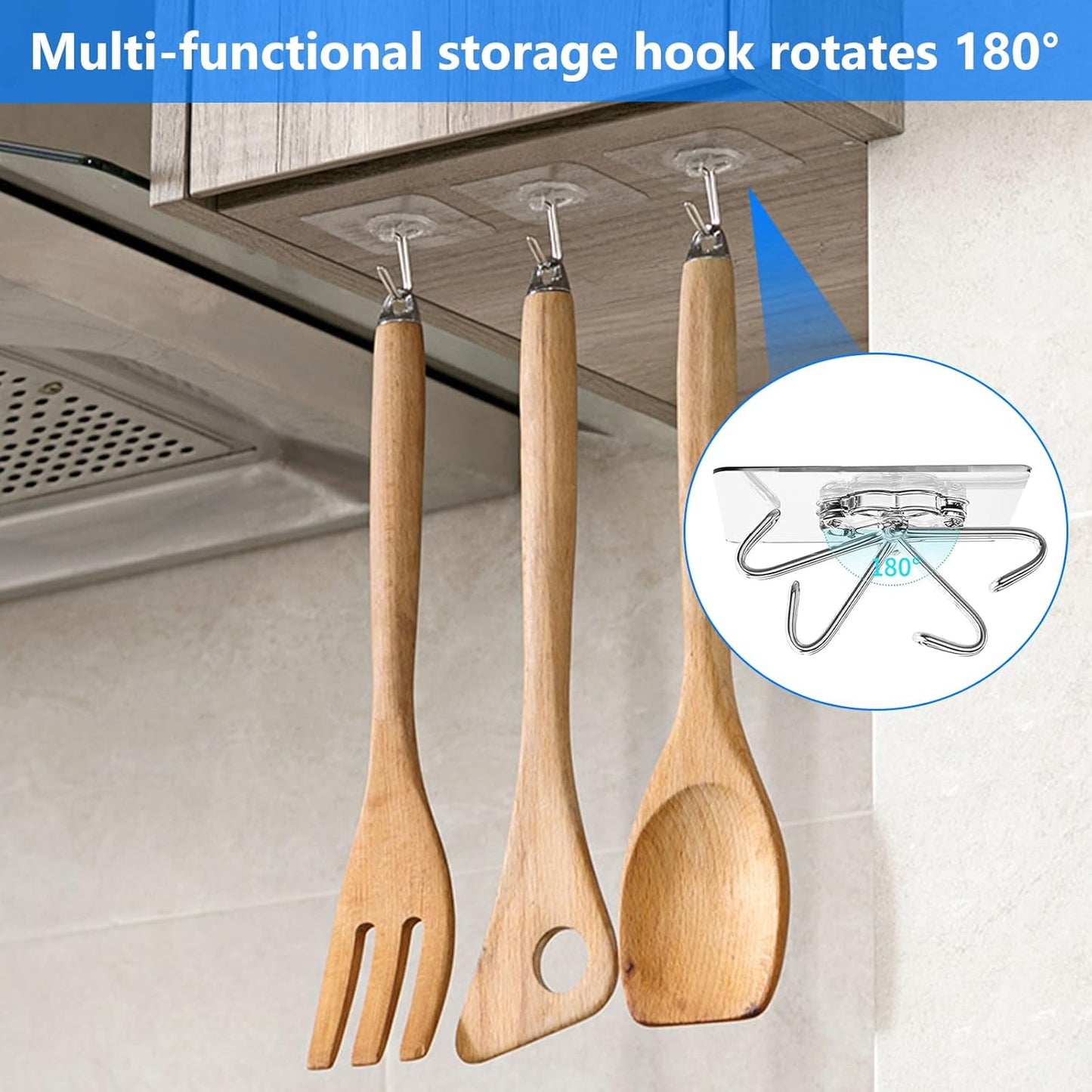 Self-Adhesive Hooks Transparent - Set of 30 - Wall Hooks No Drilling - For Bathroom & Kitchen V1189-HB003WSRH00017