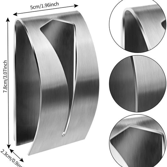Stainless Steel Tea Towel Holder - Set of 4 - Self-Adhesive Towel Clip - No Drilling Required - For Kitchen & V1189-HB003WSRH00019