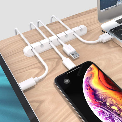 White Cable Clips - Set of 3 - Self-Adhesive Cable Holders - Cable Management for Desk & Office V1189-HB003WSRH00021
