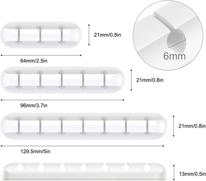 White Cable Clips - Set of 3 - Self-Adhesive Cable Holders - Cable Management for Desk & Office V1189-HB003WSRH00021