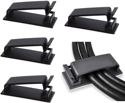 Adjustable Cable Clamps Black - Set of 50 - Self-Adhesive Cable Clips - Cable Management for Desk & TV V1189-HB003WSRH00023
