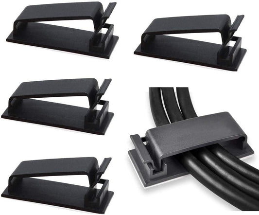 Adjustable Cable Clamps Black - Set of 50 - Self-Adhesive Cable Clips - Cable Management for Desk & TV V1189-HB003WSRH00023