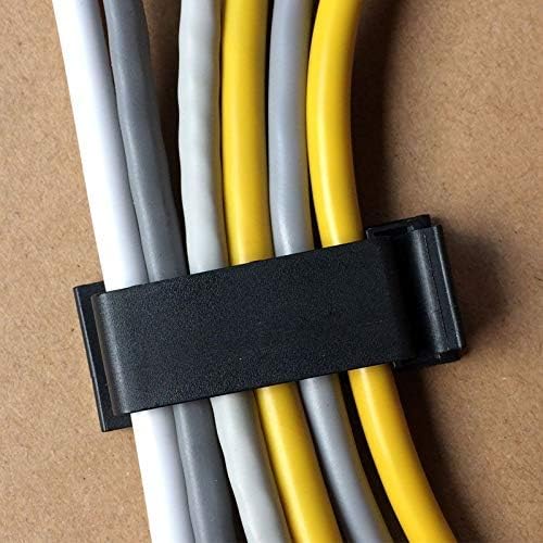 Adjustable Cable Clamps Black - Set of 50 - Self-Adhesive Cable Clips - Cable Management for Desk & TV V1189-HB003WSRH00023