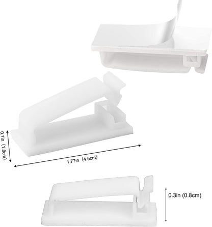 Adjustable Cable Clamps White - Set of 50 - Self-Adhesive Cable Clips - Cable Management for Desk & TV V1189-HB003WSRH00024