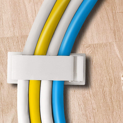 Adjustable Cable Clamps White - Set of 50 - Self-Adhesive Cable Clips - Cable Management for Desk & TV V1189-HB003WSRH00024
