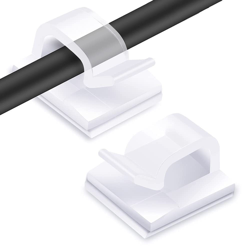 Transparent Cable Clips - Set of 60 - Self-Adhesive Cable Holders - For Cable Management & Christmas Lights V1189-HB003WSRH00025