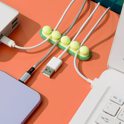 Pea Pod Cable Organizer - Green - Self-Adhesive Cable Holder - Silicone - For Office & Home V1189-HB003WSRH00029
