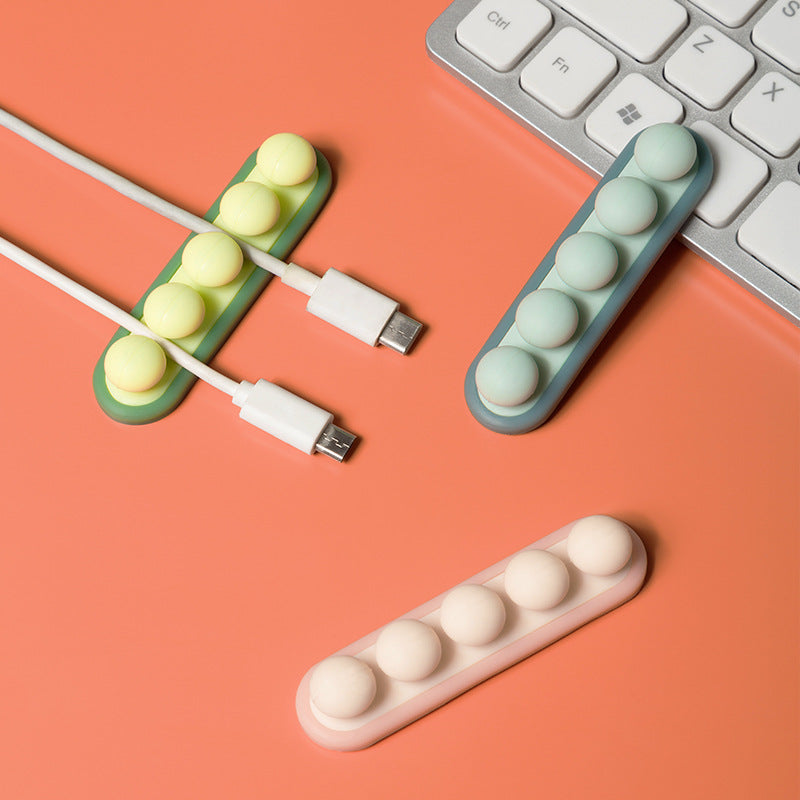 Pea Pod Cable Organizer - Pink - Self-Adhesive Cable Holder - Silicone - For Office & Home V1189-HB003WSRH00030