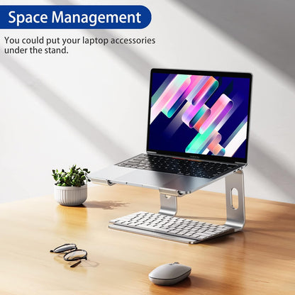 Ergonomic Aluminum Laptop Stand - Removable & Height Adjustable - Suitable for 10-14 inch Notebooks - Metal V1189-HB003WSRI00007
