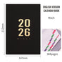 Agenda 2026 - Daily Agenda - A5 Format - 1 Day per Page - 304 Pages - [Black] - Hardcover V1189-HB003WSRI00010
