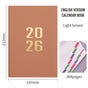 Agenda 2026 - Daily Agenda - A5 Format - 1 Day per Page - 304 Pages - [Light Brown] - Hardcover V1189-HB003WSRI00012