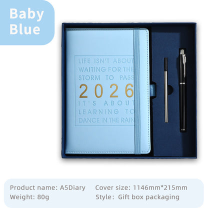 Agenda 2026 - Daily Agenda & Planner - A5 Format - 365 Day Overview - Hardcover - [Light Blue] V1189-HB003WSRI00018