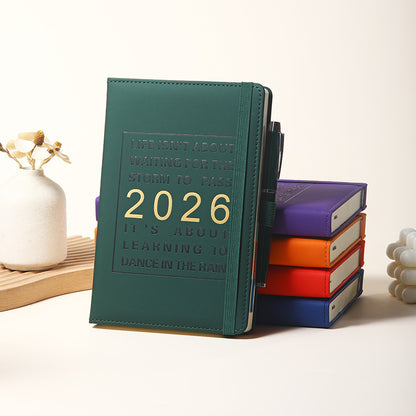 Agenda 2026 - Daily Agenda & Planner - A5 Format - 365 Day Overview - Hardcover - [Pink] V1189-HB003WSRI00019
