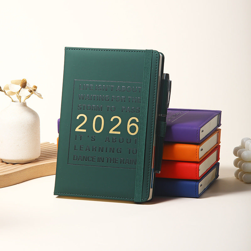 Agenda 2026 - Daily Agenda & Planner - A5 Format - 365 Day Overview - Hardcover - [Red] V1189-HB003WSRI00020
