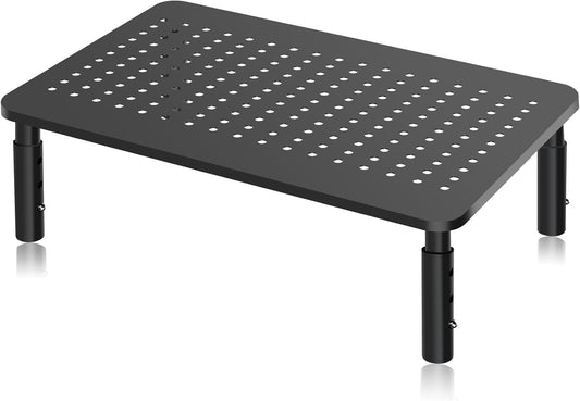 Metal Monitor Riser - Screen Stand - Adjustable in 3 Heights - Black V1189-HB003WSRI00022