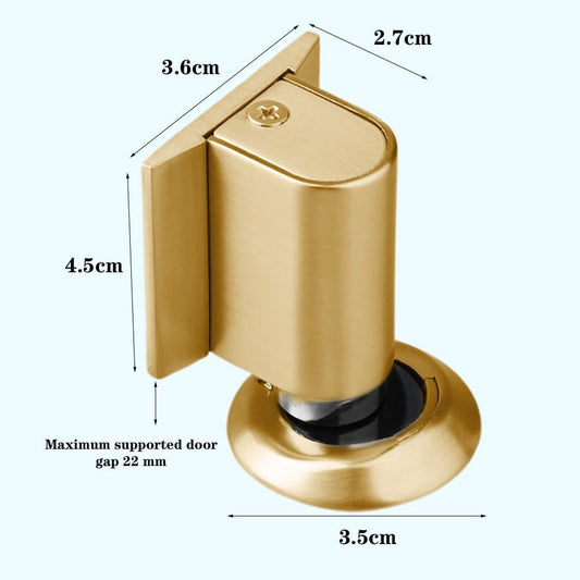 Magnetic Door Stopper Floor Gold - No Drilling - Self-Adhesive - Metal - Including Raising Disc V1189-HB003WSRT00025
