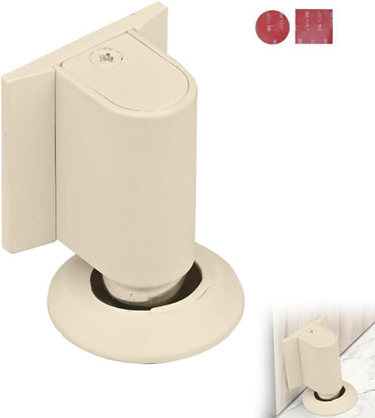 Magnetic Door Stopper Floor White - No Drilling - Self-adhesive - Metal - Including Raising Disc V1189-HB003WSRT00027