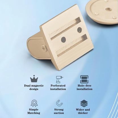 Magnetic Door Stopper Floor White - No Drilling - Self-adhesive - Metal - Including Raising Disc V1189-HB003WSRT00027