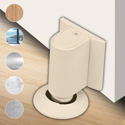 Magnetic Door Stopper Floor White - No Drilling - Self-adhesive - Metal - Including Raising Disc V1189-HB003WSRT00027