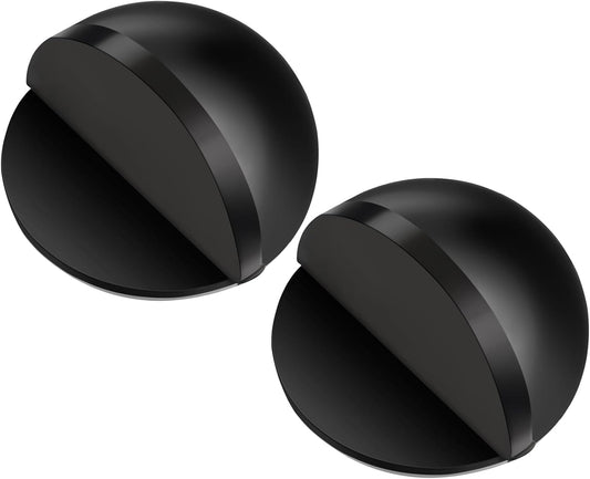 Door Stopper Floor Half Moon - Set of 2 - Black - Self-adhesive - No Drilling - Stainless Steel V1189-HB003WSRT00028