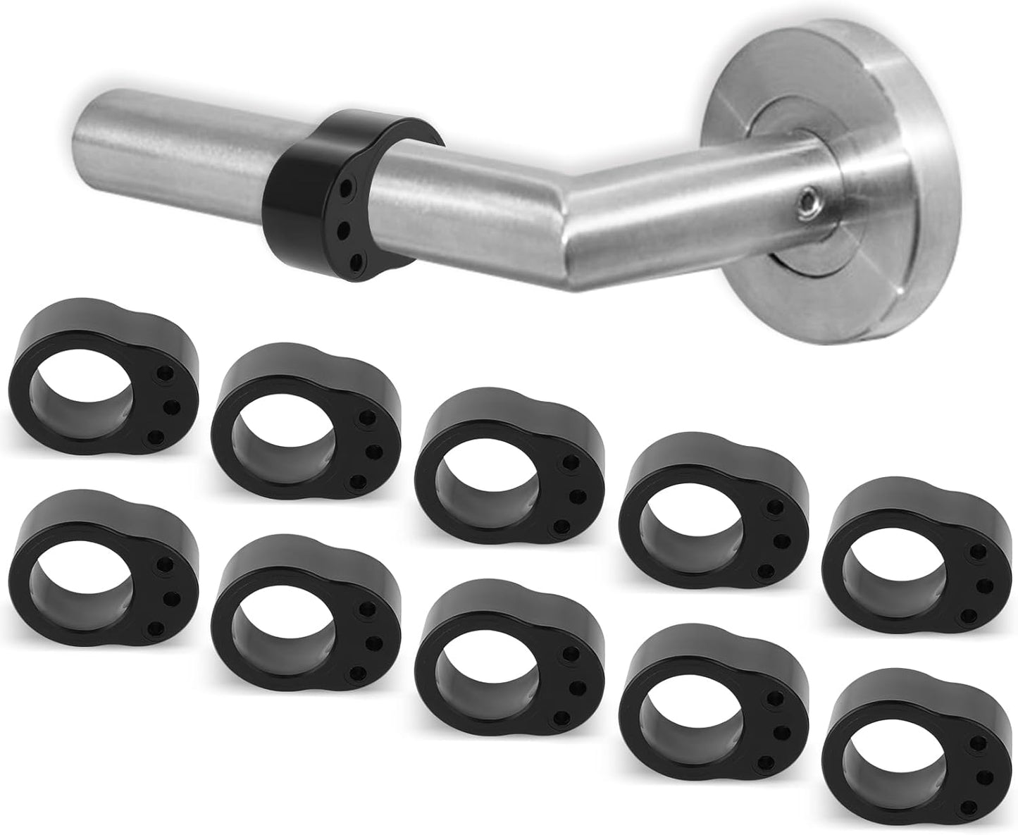 Door Handle Protectors Black - Set of 10 - Door Stopper for Handle - Wall Protection - PVC Bumpers V1189-HB003WSRT00030