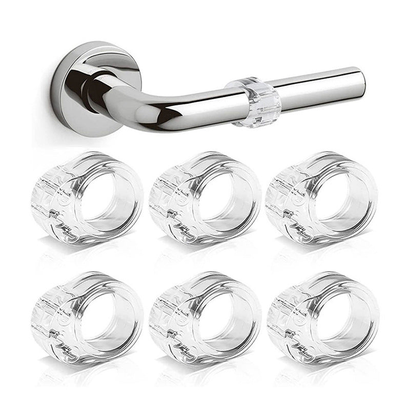 Door Handle Protectors White - Set of 6 - Door Stopper for Latch - Wall Protection - PVC Bumpers V1189-HB003WSRT00031