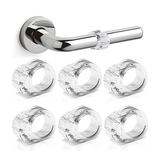 Door Handle Protectors White - Set of 6 - Door Stopper for Latch - Wall Protection - PVC Bumpers V1189-HB003WSRT00031