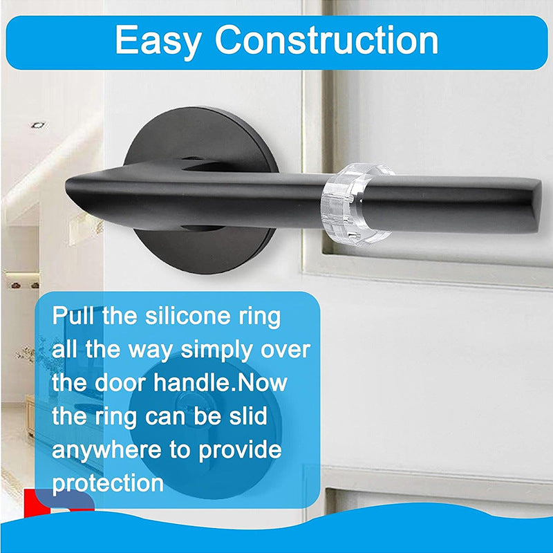 Door Handle Protectors White - Set of 6 - Door Stopper for Latch - Wall Protection - PVC Bumpers V1189-HB003WSRT00031