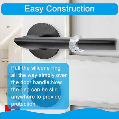 Door Handle Protectors White - Set of 6 - Door Stopper for Latch - Wall Protection - PVC Bumpers V1189-HB003WSRT00031