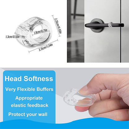 Door Handle Protectors White - Set of 6 - Door Stopper for Latch - Wall Protection - PVC Bumpers V1189-HB003WSRT00031