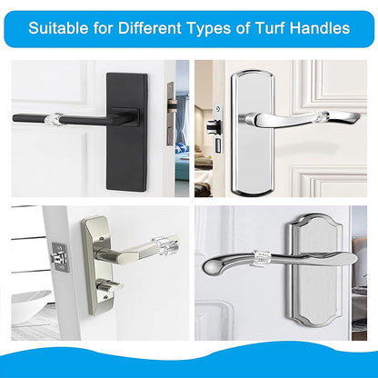 Door Handle Protectors White - Set of 6 - Door Stopper for Latch - Wall Protection - PVC Bumpers V1189-HB003WSRT00031