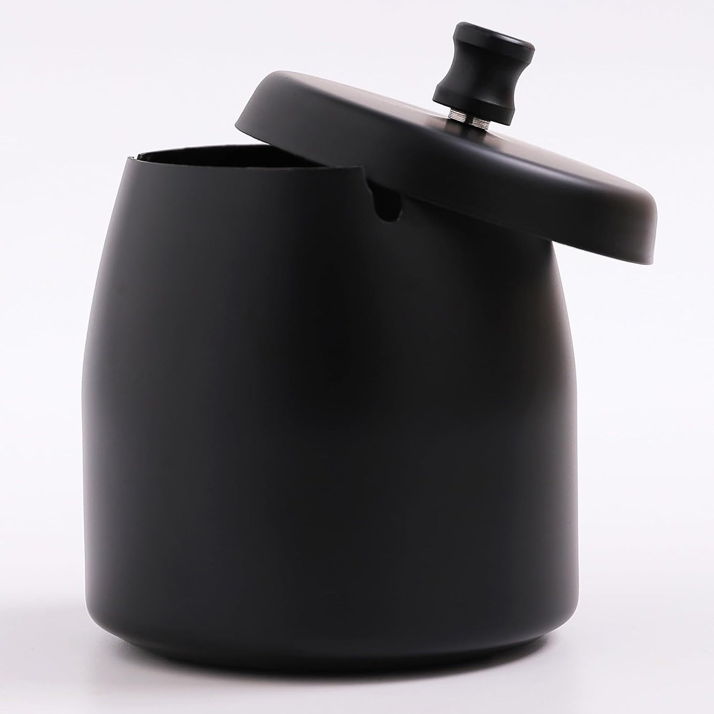 Stainless Steel Ashtray with Lid - Black - 9 cm - Wind Ashtray for Outdoor & Indoor Use - Storm Ashtray V1189-HB003WSRT00050