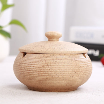 Ceramic Ashtray with Lid - Yellow - Wind Ashtray for Outdoor & Indoor - Decorative & Anti-Odor V1189-HB003WSRT00054