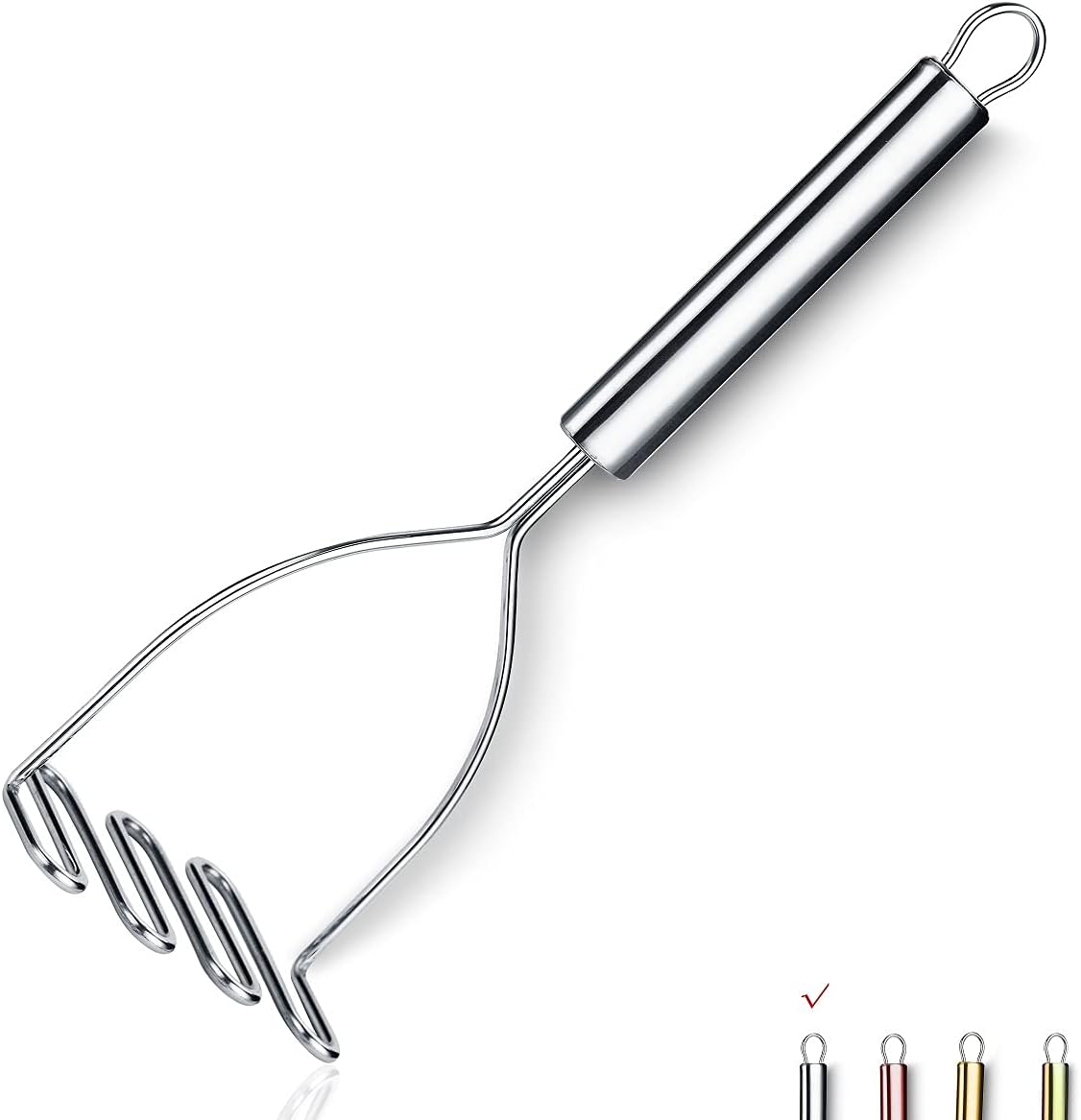 Stainless Steel Potato Masher - Potato Masher - Dishwasher Safe - For Mashed Potatoes & Mashed Potatoes - V1189-HB003WSRT00058