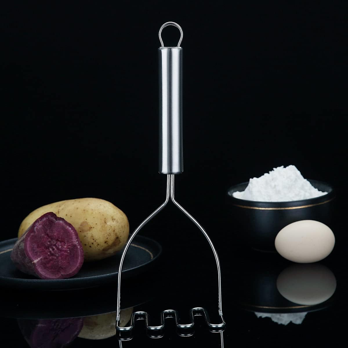 Stainless Steel Potato Masher - Potato Masher - Dishwasher Safe - For Mashed Potatoes & Mashed Potatoes - V1189-HB003WSRT00058