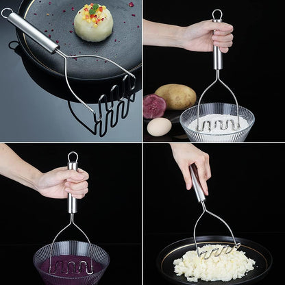 Stainless Steel Potato Masher - Potato Masher - Dishwasher Safe - For Mashed Potatoes & Mashed Potatoes - V1189-HB003WSRT00058