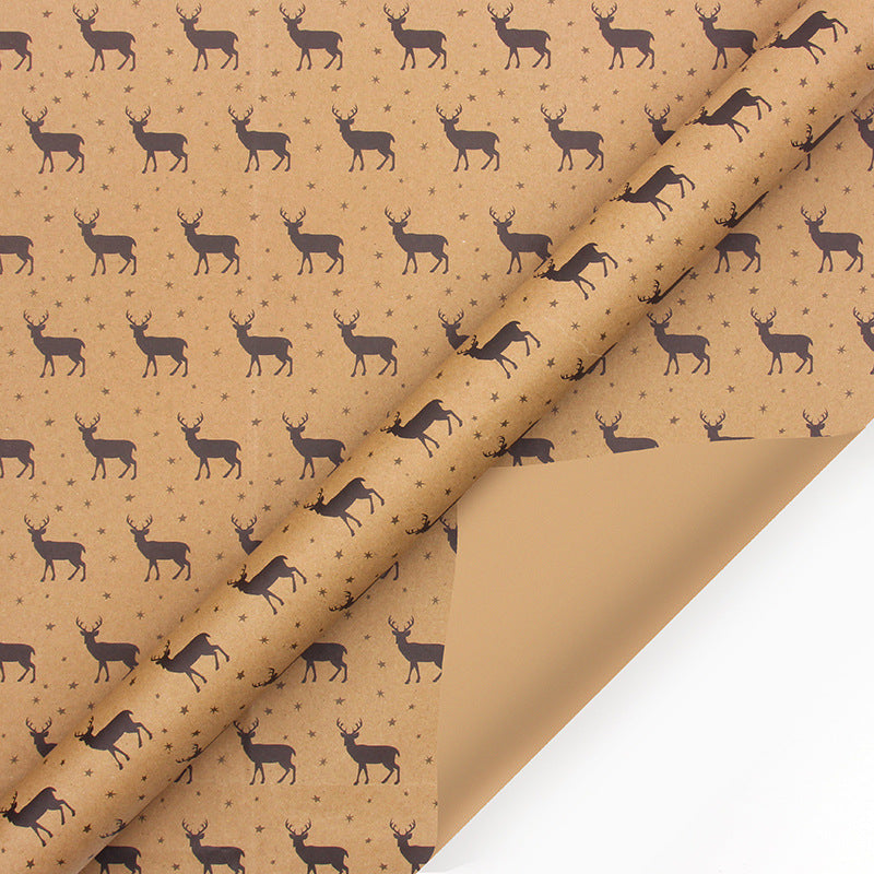 Christmas Wrapping Paper - 6 Sheets - Retro & Vintage Design - Complete Set with 2x Rope, Tape & Stickers - V1189-HB003WSRY00001