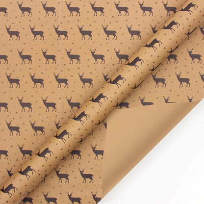 Christmas Wrapping Paper - 6 Sheets - Retro & Vintage Design - Complete Set with 2x Rope, Tape & Stickers - V1189-HB003WSRY00001