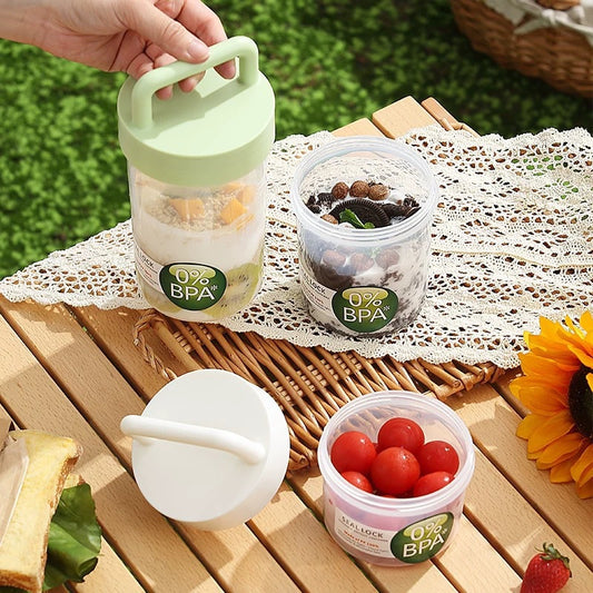 Yogurt Cup To Go Portable Salad Cup with Fork - Double-Walled Leak-Proof Yogurt, Fruit & Oatmeal Cup - V1189-HB003ZSSG00004
