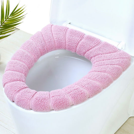 Toilet Seat Warm Cushion - Thick Toilet Seat Cover - Soft O-Shape Seat Cover Protector - Removable & Washable V1189-HB003ZSST00019