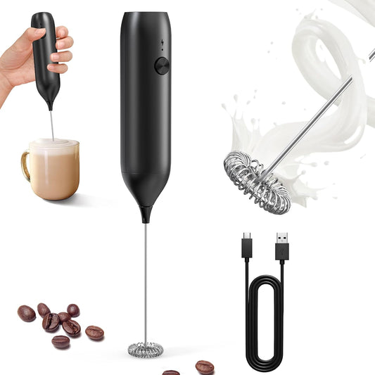 Milk Frother - Electric Hand Milk Frother - Rechargeable Mini Beverage Blender - Hand Milk Frother - With V1189-HB003ZSST00024