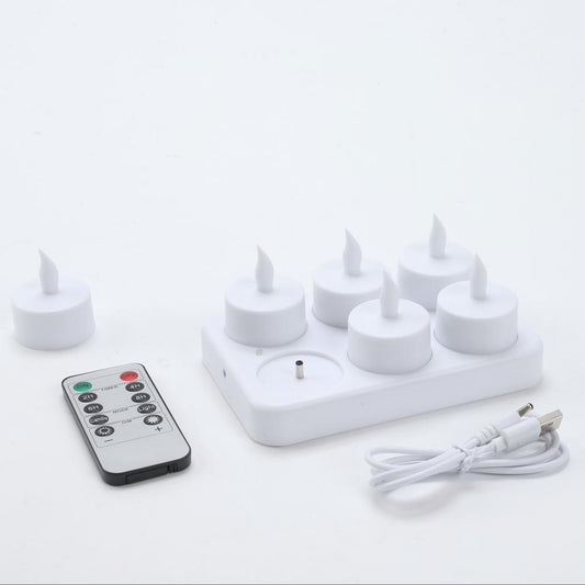 Rechargeable LED Candles with - Electronic Candle - Plastic Tea Lamp - Halloween, Birthday, Valentine's Day V1189-HB003ZSSU00002