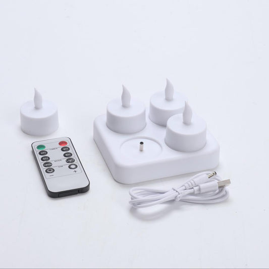Rechargeable LED Candles with - Electronic Candle - Plastic Tea Lamp - Halloween, Birthday, Valentine's Day V1189-HB003ZSSU00003